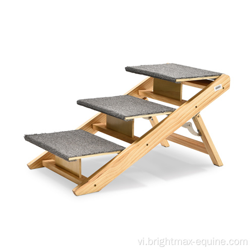 Gỗ cầu thang vật nuôi bậc thang có thể gập chân cầu thang chó